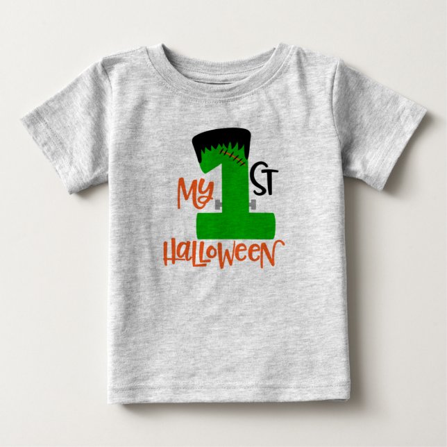 T-shirt Pour Bébé Premier design Halloween Frankenstein (Devant)