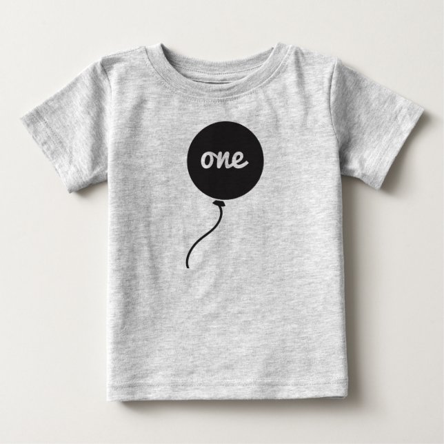 T-shirt Pour Bébé Premier gris de la chemise | de l'anniversaire du (Devant)
