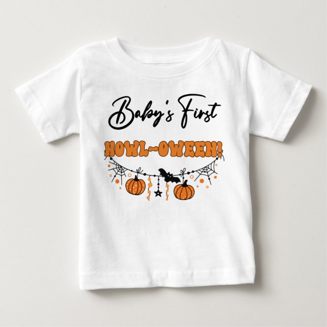 T-shirt Pour Bébé Premier Howl-oween du bébé ! (Devant)
