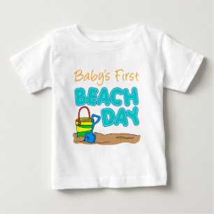 T-shirt Pour Bébé Premier jour de la plage du bébé