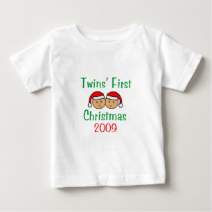 T-shirt Pour Bébé Premier Noël de jumeaux