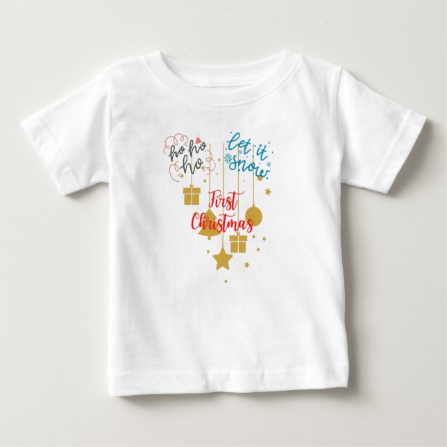 T-shirt Pour Bébé Premier Noël du bébé (Devant)