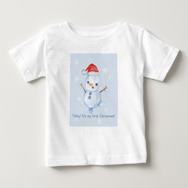 T-shirt Pour Bébé Premier Noël du bébé (Devant)