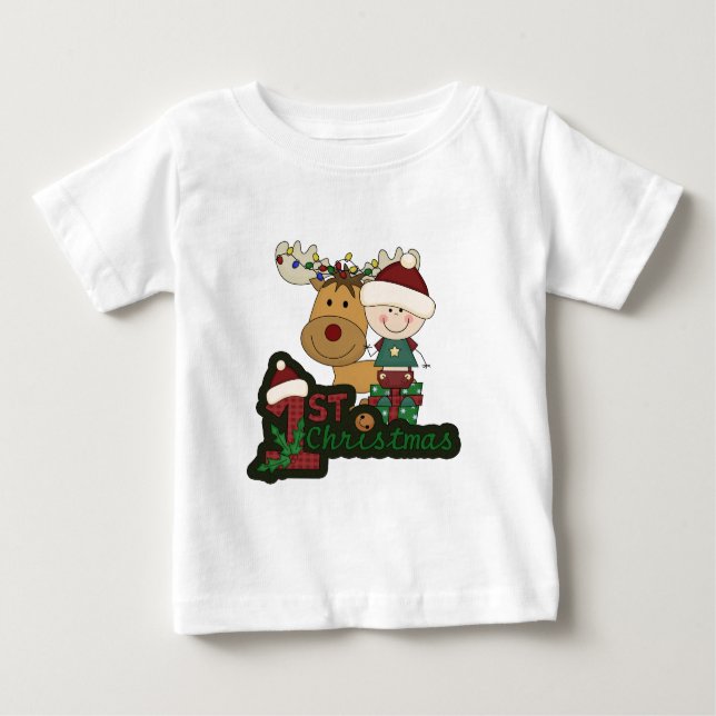 T-shirt Pour Bébé Premier Noël du bébé (Devant)