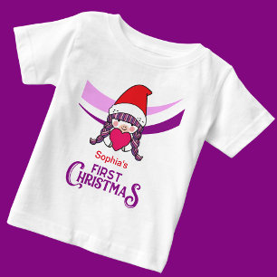 T-shirt Pour Bébé Premier Noël personnalisé
