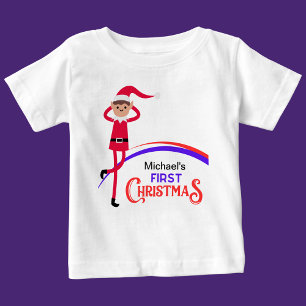 T-shirt Pour Bébé Premier Noël personnalisé