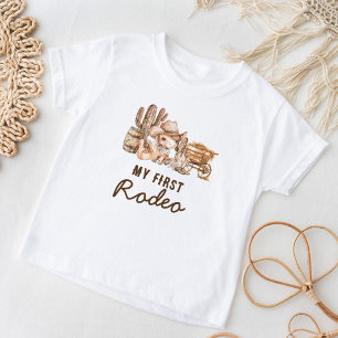 T-shirt Pour Bébé Premier Rodéo Anniversaire Cowboy de Country