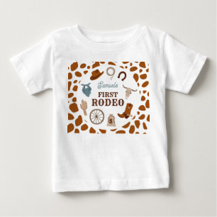 T-shirt Pour Bébé Premier Rodeo Wild West Brown Boy Premier annivers
