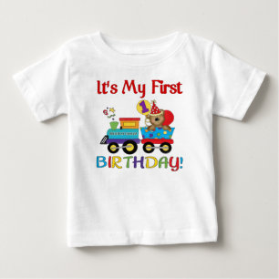 T-shirt Pour Bébé Premier train de l'anniversaire du bébé