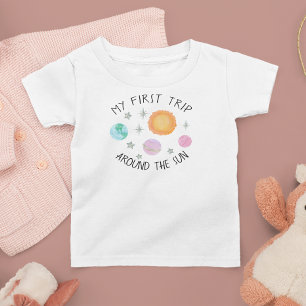 T-shirt Pour Bébé Premier voyage autour du 1er anniversaire de la Su
