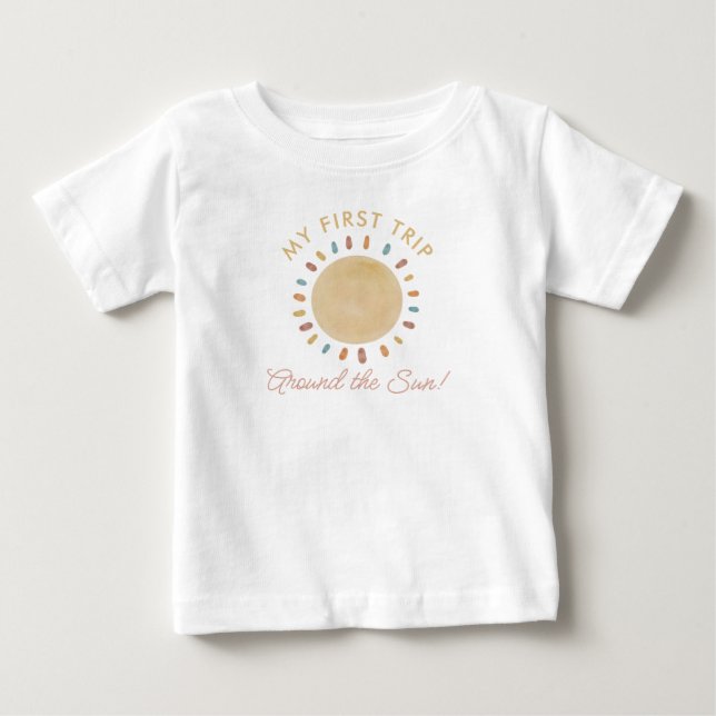 T-shirt Pour Bébé Premier voyage autour du Soleil Boho 1er anniversa (Devant)