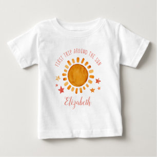 T-shirt Pour Bébé Premier Voyage Autour Du Soleil - Soleil 1Er Anniv