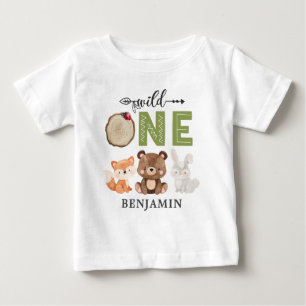 T-shirt Pour Bébé Première anniversaire de la forêt WILD ONE personn