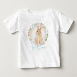 T-shirt Pour Bébé Première Aquarelle de Pâques mignonne lapin garçon