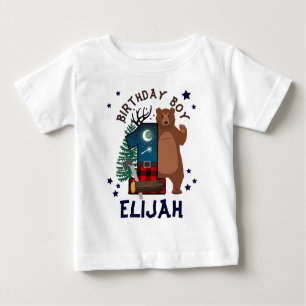 T-shirt Pour Bébé Première bûcheron d'anniversaire   Bois