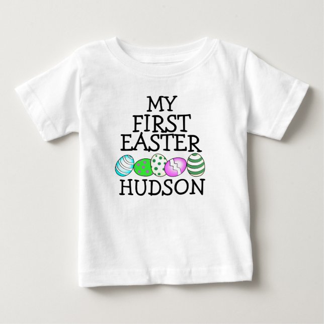 T-shirt Pour Bébé Première chemise de Pâques de garçon que mon (Devant)