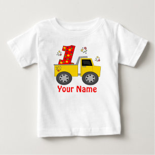 T-shirt Pour Bébé Première chemise personnalisée de camion à benn