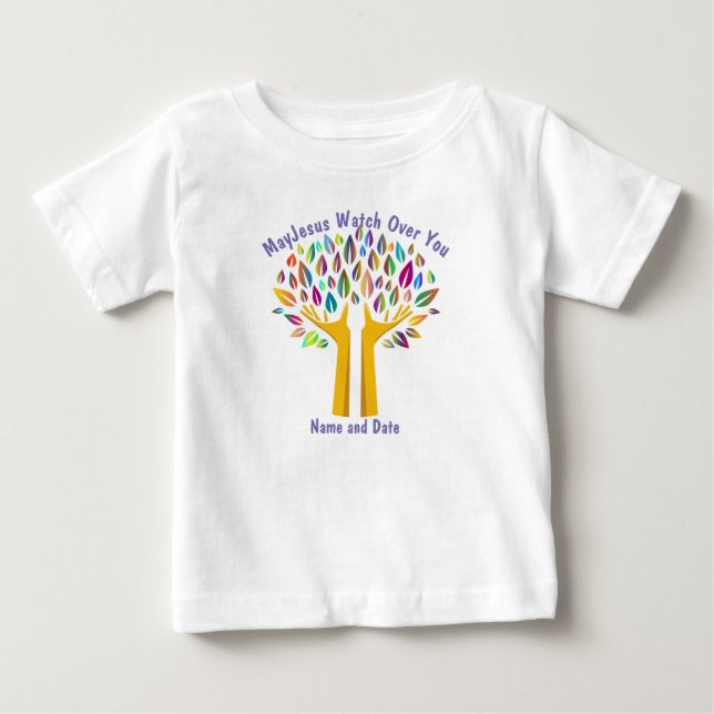 T-shirt Pour Bébé Première communion de bébé, baptême, photo de godc (Devant)