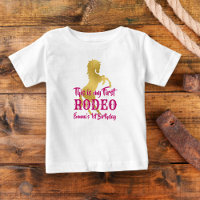 Première cowgirl rodéo rose et or personnalisé