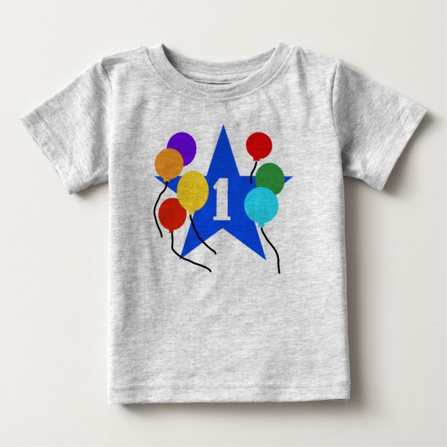 T-shirt Pour Bébé Première étoile d'anniversaire (Devant)