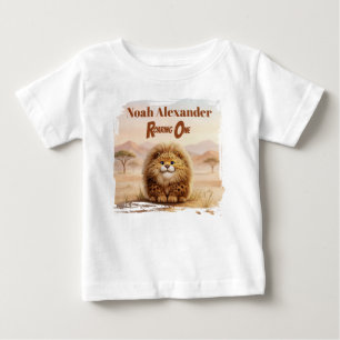 T-shirt Pour Bébé Première fête d'anniversaire de Safari Zuberi Léop