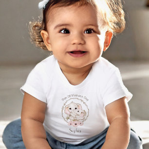 T-shirt Pour Bébé Première Fête des Mères Fille Eléphant Personnalis