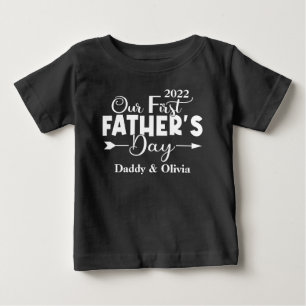 T-shirt Pour Bébé Première Fête des Pères noire