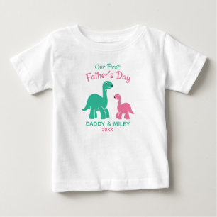T-shirt Pour Bébé Première Fête des pères personnalisée Cute Dinosau