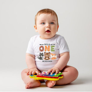 T-shirt Pour Bébé Première Forêt WILD ONE personnalisée Anniversaire