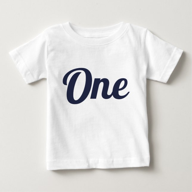 T-shirt Pour Bébé Première Marine d'anniversaire (Devant)