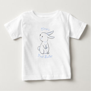 T-shirt Pour Bébé Première Pâques de bébé avec lapin mignon