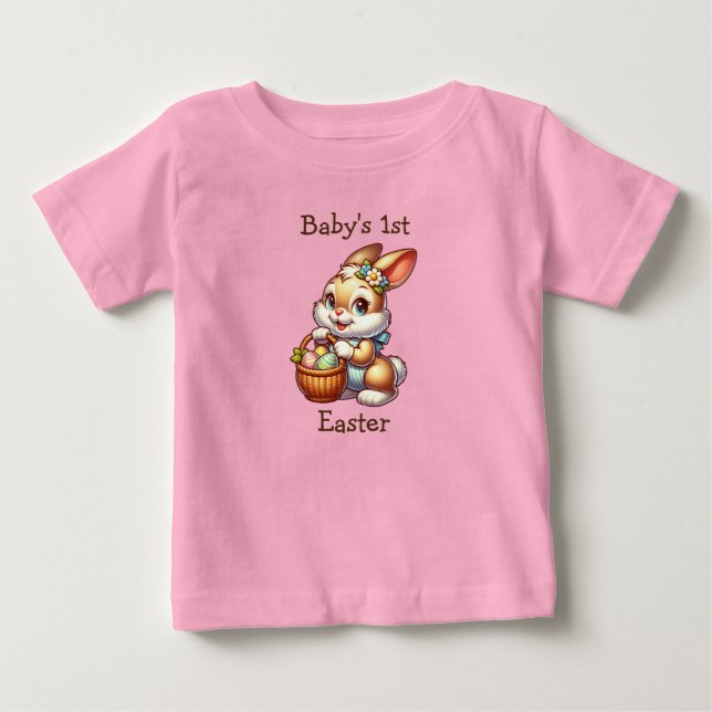 T-shirt Pour Bébé Première Pâques de bébé personnalisée (Devant)