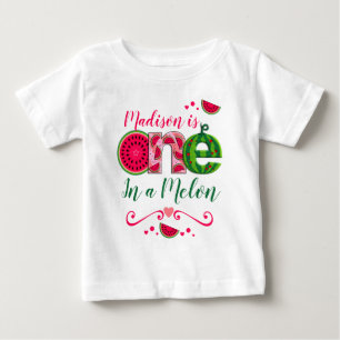 T-shirt Pour Bébé Première pastèque d'anniversaire Un dans un melo