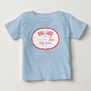 T-shirt Pour Bébé Preppy Boys Red White & Two Patriotic Birthday
