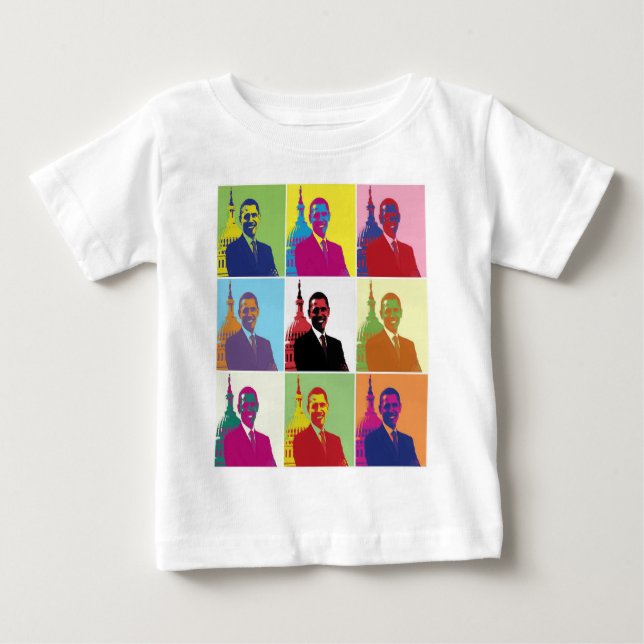 T-shirt Pour Bébé Président Obama Pop Art (Devant)