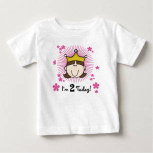 T-shirt Pour Bébé Princesse 2ème anniversaire de brune