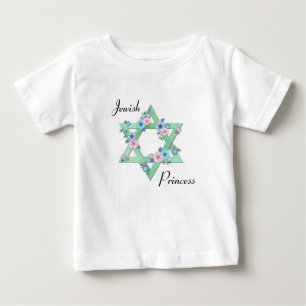 T-shirt Pour Bébé Princesse juive étoile de David avec fleurs pastel