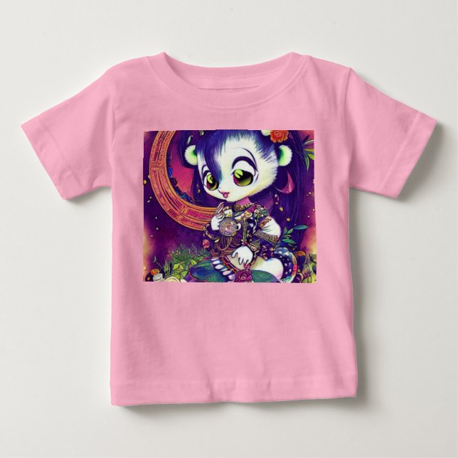T-shirt Pour Bébé Princesse Panda Violet Dreams- (Devant)