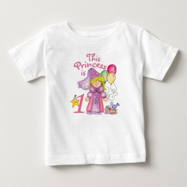 T-shirt Pour Bébé Princesse Premier anniversaire (Devant)