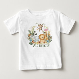 T-shirt Pour Bébé Princesse Sauvage - Animaux de la Jungle