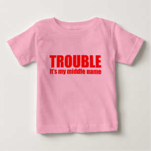 T-shirt Pour Bébé Problème - c'est mon deuxième prénom (rouge)