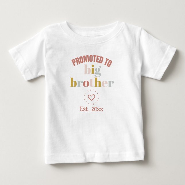 T-shirt Pour Bébé Promu à Big Brother Childborn (Devant)