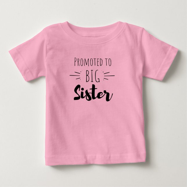 T-shirt Pour Bébé Promu à la grande soeur (Devant)