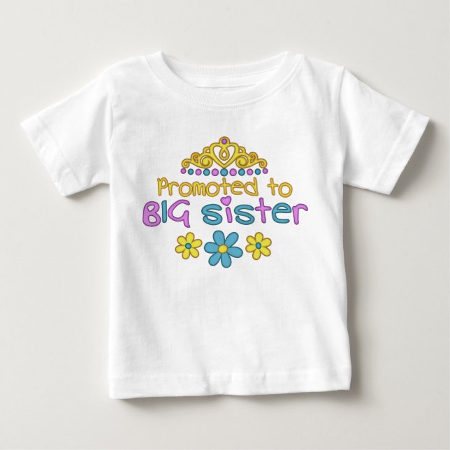 T-shirt Pour Bébé Promu à la grande soeur (Devant)