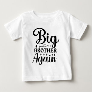 T-shirt Pour Bébé Promu Grand Frère 2026 Dinosaur T-Rex Garçons 