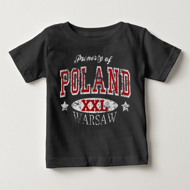 T-shirt Pour Bébé Propriété de la Pologne Varsovie (Devant)