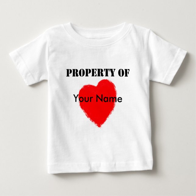 T-shirt Pour Bébé Propriété de Valentine de (Devant)