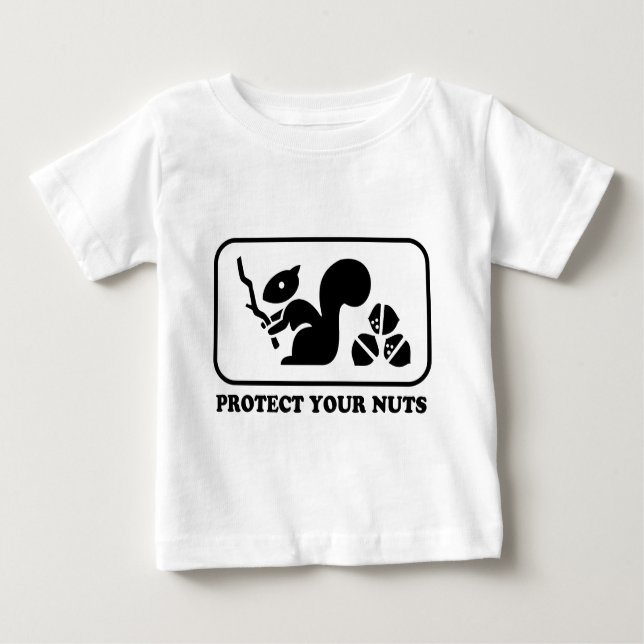 T-shirt Pour Bébé Protégez vos écrous (Devant)