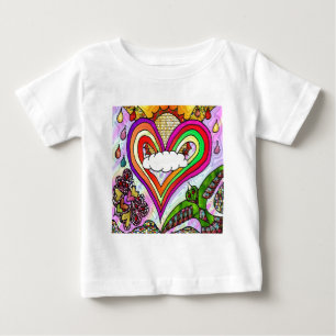 T-shirt Pour Bébé Psychédélic Rainbow Heart