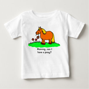 T-shirt Pour Bébé Puis-je avoir un poney mignon dessin animé
